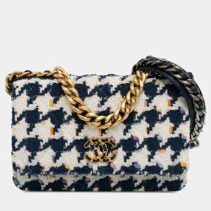 Chanel Blue Tweed 19 Wallet On Chain