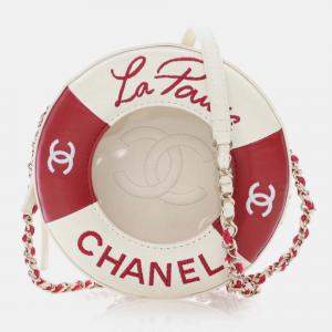Chanel Red Lambskin Coco Lifesaver Round Crossbody