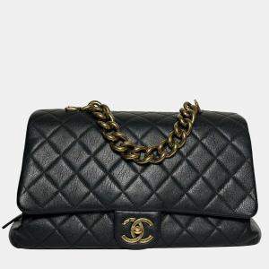 Chanel Large Sheepskin Trapezio Flap Satchel in GHW