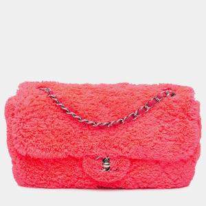 Chanel Pink Medium Quilted Terry Cloth Coco Beach Flap