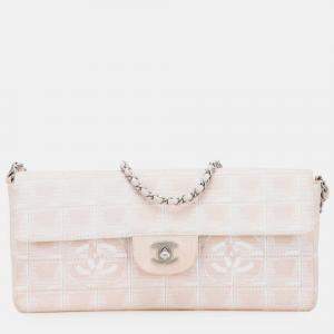 Chanel Pink New Travel Line Nylon East West Flap