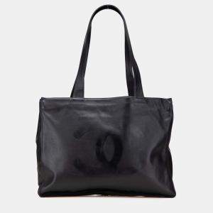 Pre Owned Chanel Black CC Lambskin Tote
