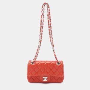 Chanel Matelasse Red Lambskin Shoulder Bag