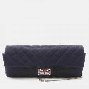 Chanel Matelasse Union Jack Navy Canvas Fabric Shoulder Bag
