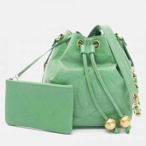 Chanel Coco Mark Green Calfskin Shoulder Bag