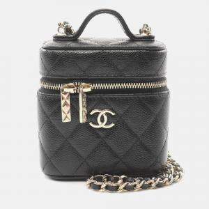 Chanel Matelasse Small Vanity Black Leather Shoulder Bag