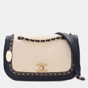 Chanel Brown Lambskin and Caviar Lovely Chains Flap