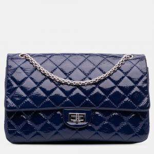 Pre Owned Chanel Blue Reissue 2.55 Patent Double Flap 226