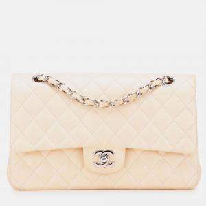 Chanel Beige Medium Classic Caviar Double Flap