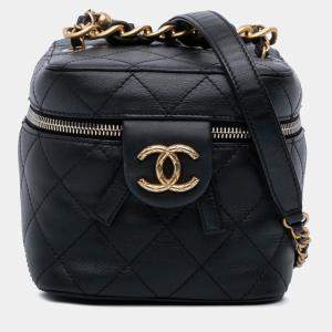 Chanel Black Small CC Lambskin Vanity Case