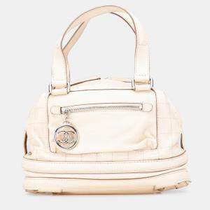 Chanel Beige Goatskin Square Stitch Essential Bowler