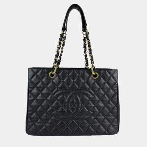Chanel GST Black Caviar Skin Leather Shoulder Bag 