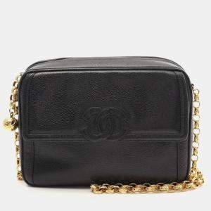 Chanel Coco Mark Black Caviar Skin Shoulder Bag