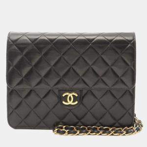 Chanel Matelasse Black Lambskin Shoulder Bag