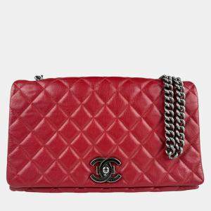 Chanel Red Leather Shoulder Bag