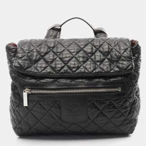 Pre Owned Chanel Coco Cocoon Black Leather Backpack