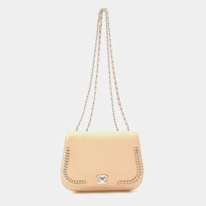 Pre Owned Chanel CC Beige Leather Shoulder Bag