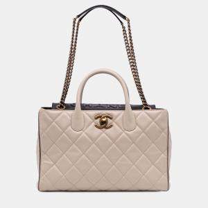 Pre Owned Chanel Brown Quilted Calfskin Portobello Satchel
