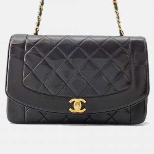 Chanel Diana Chain shoulder Bag Black Lambskin