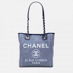 Chanel Blue Mini Canvas Deauville Tote