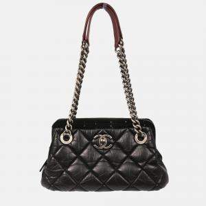 Pre Owned Chanel Tote Bag Black Calfskin Tote Handbag