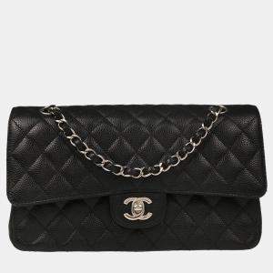 Chanel Black Calfskin Medium Classic Double Flap Shoulder Bag