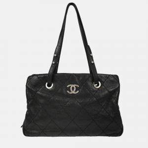 Chanel CC Black Calfskin Tote Handbag
