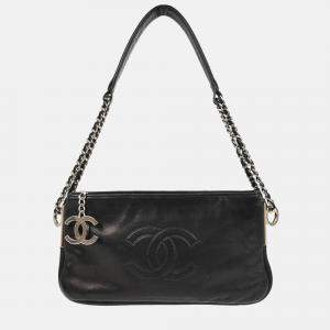 Pre Owned Chanel CC Black Calfskin Handbag