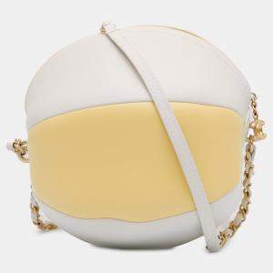 Pre Owned Chanel Coco Beach Ball Yellow Calfskin Leather Crossbody Bag