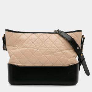 Pre Owned Chanel Gabrielle Medium Bicolor Lambskin Leather Crossbody Bag