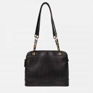 Pre Owned Chanel Black Calfskin Shoulder Bag