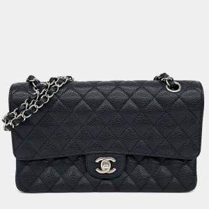 Chanel Black Leather Caviar Classic Medium bag