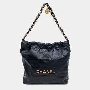 Chanel Black Leather 22 Bag 30