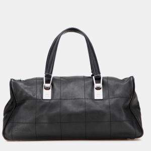 Chanel Black CC Square Quilted Lambskin Handbag