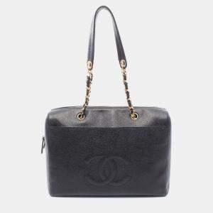 Pre Owned Chanel Jumbo Black Calfskin Chain Shoulder Bag
