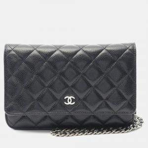 Chanel Matelasse Chain Shoulder Bag Leather Black Shw Cc Coco