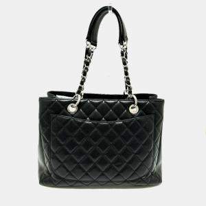 Pre Owned Chanel GST Black Leather Tote Bag