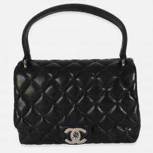 Pre Owned Chanel Vintage Black Quilted Lambskin Small Kelly Flap Bag