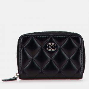 Pre Owned Chanel CC Quilted Lambskin Coin Pouch