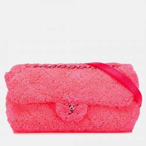 مملوكة مسبقًا Chanel Matelasse Coco Mark Chain Shoulder Bag Pink Pile Leather