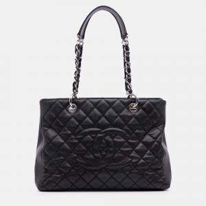 Pre Owned Chanel Black Caviar Grand Shopping Tote