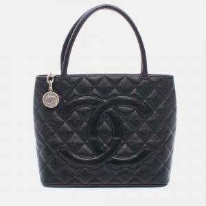 Pre Owned Chanel Black Caviar Medallion Tote