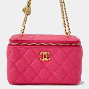 مملوكة مسبقًا Chanel Matelasse Vanity Chain Shoulder Bag Pink Caviar Leather