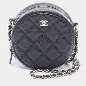 Pre Owned Chanel Matelasse Black Calfskin Crossbody PST Chain Shoulder Bag