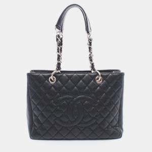Pre Owned Chanel Matelasse GST Black Calfskin SHW Chain Bag