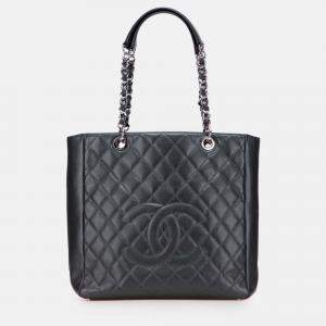 مملوكة مسبقًا Chanel Black Caviar Vertical Grand Shopping Tote