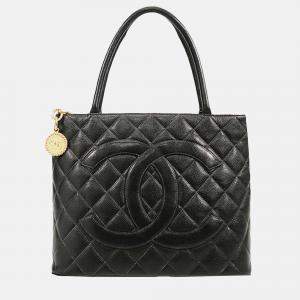 Pre Owned Chanel Black Caviar Medallion Tote