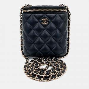 Pre Owned Chanel Mini Black Leather Vanity Crossbody Bag