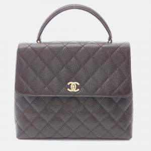 Pre Owned Chanel Matelasse Brown Calfskin Handbag GHW
