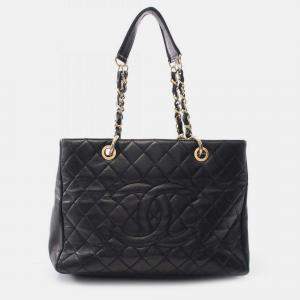Pre Owned Chanel Black Caviar Grand Shopping Tote